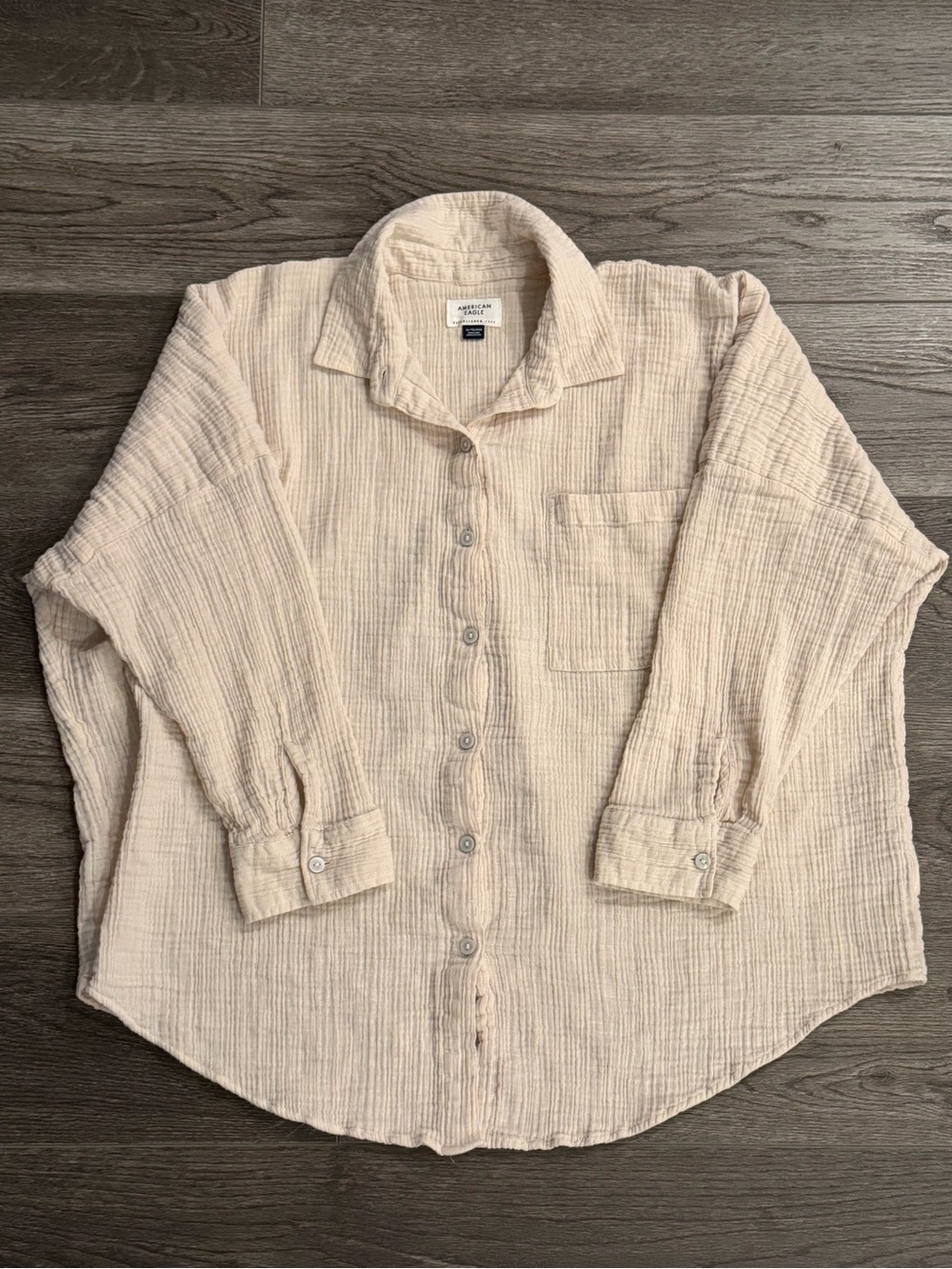 American Eagle • Women’s 100% Cotton Cream Button Down